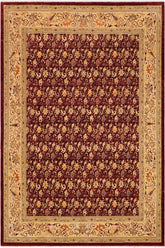 handmade Transitional Kafkaz Burgundy Tan Hand Knotted RECTANGLE 100% WOOL area rug 9 x 12